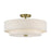 Livex Monroe 4Lt 9" Semi-Flush, Brass/Oatmeal/White - 51085-01