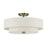 Livex Monroe 4Lt 9" Semi-Flush, Brass/Oatmeal/White