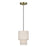 Livex Monroe 1Lt 16" Mini Pendant, Brass/Oatmeal/White - 51089-01