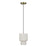 Livex Monroe 1Lt 16" Mini Pendant, Brass/Oatmeal/White