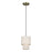 Livex Monroe 1Lt 16" Mini Pendant, Brass/Oatmeal/White