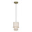 Livex Monroe 1Lt 16" Mini Pendant, Brass/Oatmeal/White