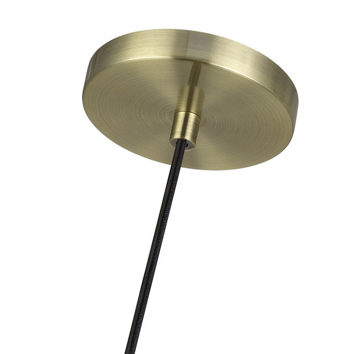 Livex Monroe 1Lt 16" Mini Pendant, Brass/Oatmeal/White