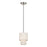 Livex Monroe 1Lt Mini Pendant, Nickel/Oatmeal/White