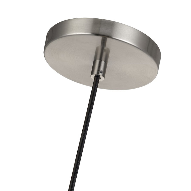 Livex Monroe 1Lt Mini Pendant, Nickel/Oatmeal/White