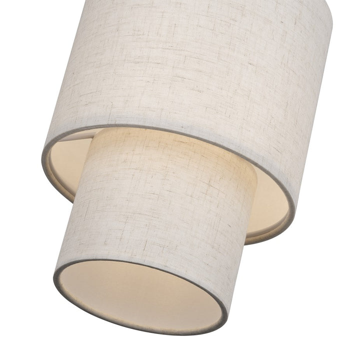 Livex Monroe 1Lt Mini Pendant, Nickel/Oatmeal/White