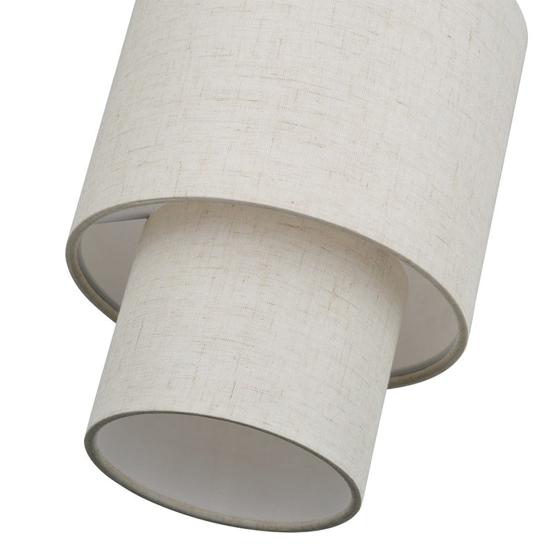 Livex Monroe 1Lt Mini Pendant, Nickel/Oatmeal/White