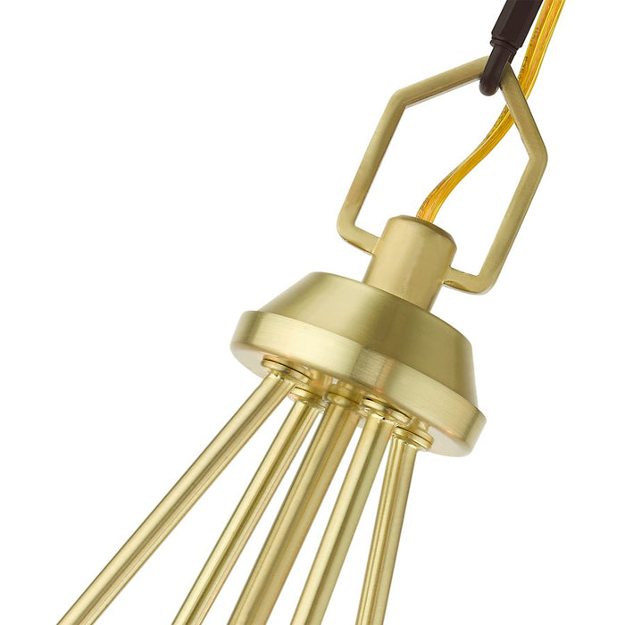 Livex Beckett 4 Light Mini Chandelier, Satin Brass