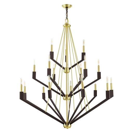 Livex Beckett 18 Light Foyer Chandelier, Satin Brass