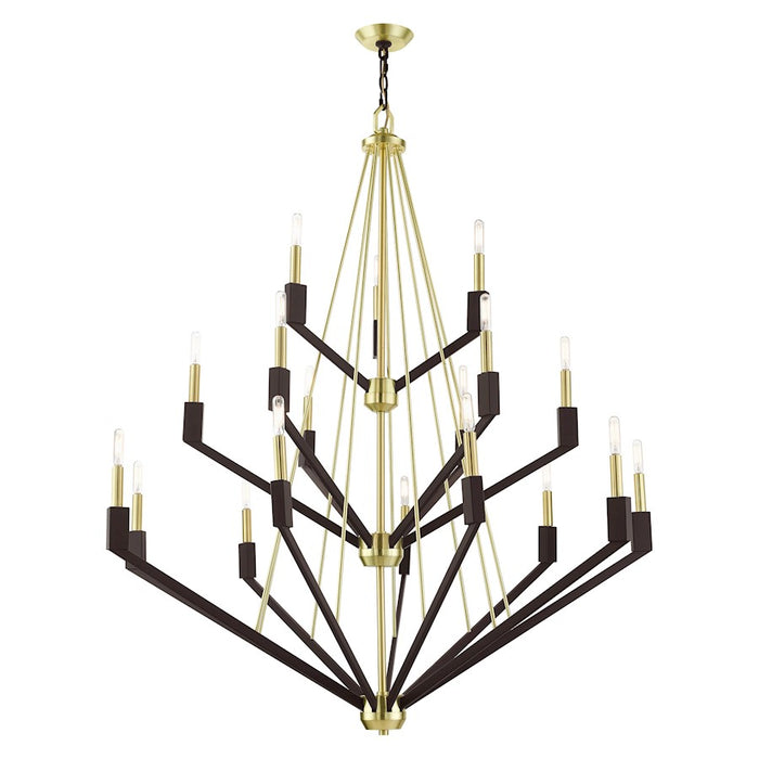Livex Beckett 18 Light Foyer Chandelier, Satin Brass