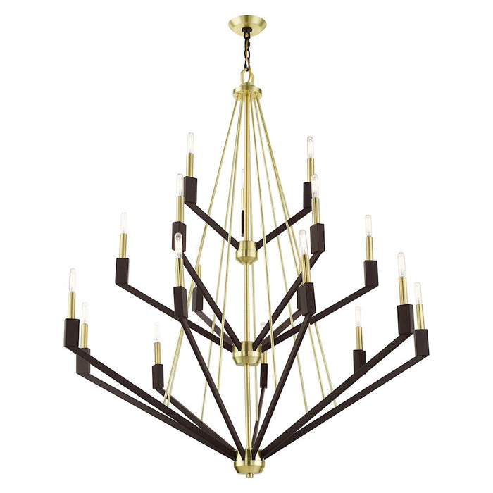 Livex Beckett 18 Light Foyer Chandelier, Satin Brass