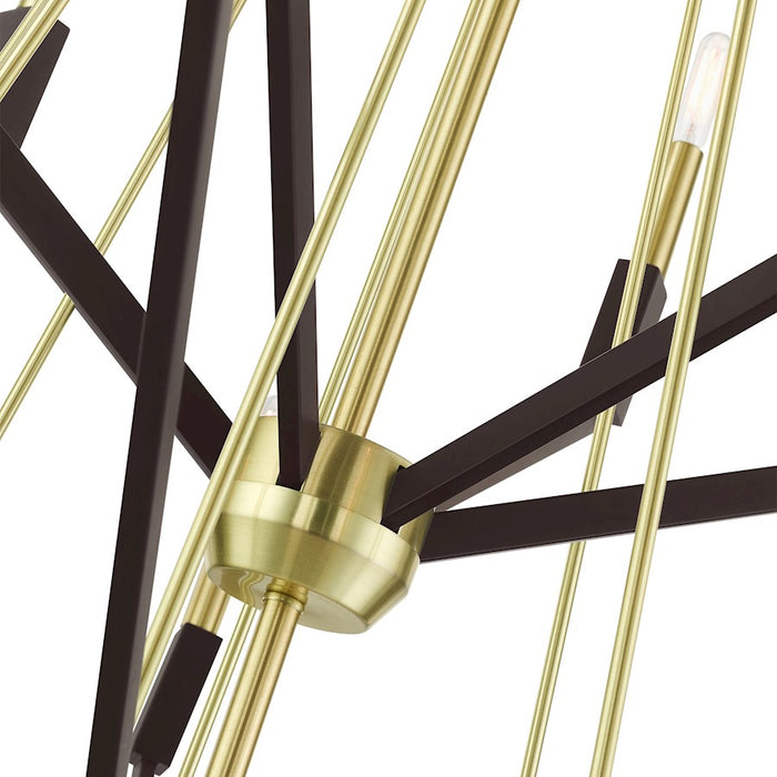 Livex Beckett 18 Light Foyer Chandelier, Satin Brass