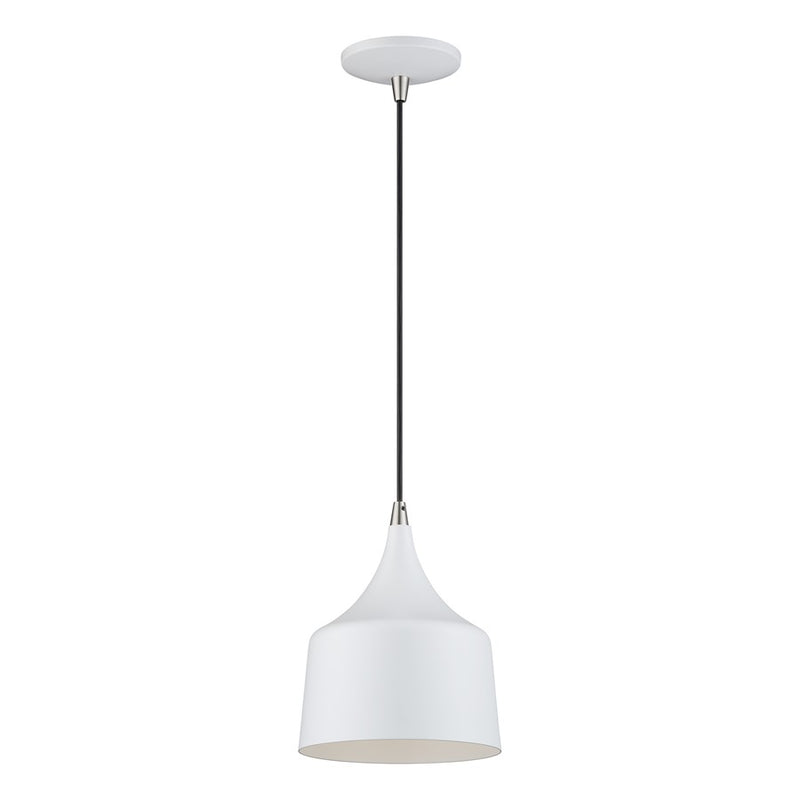 Livex Bolita Lt LED Pendant, White/Nickel/White Aluminum/White