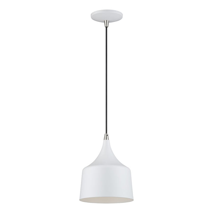Livex Bolita Lt LED Pendant, White/Nickel/White Aluminum/White