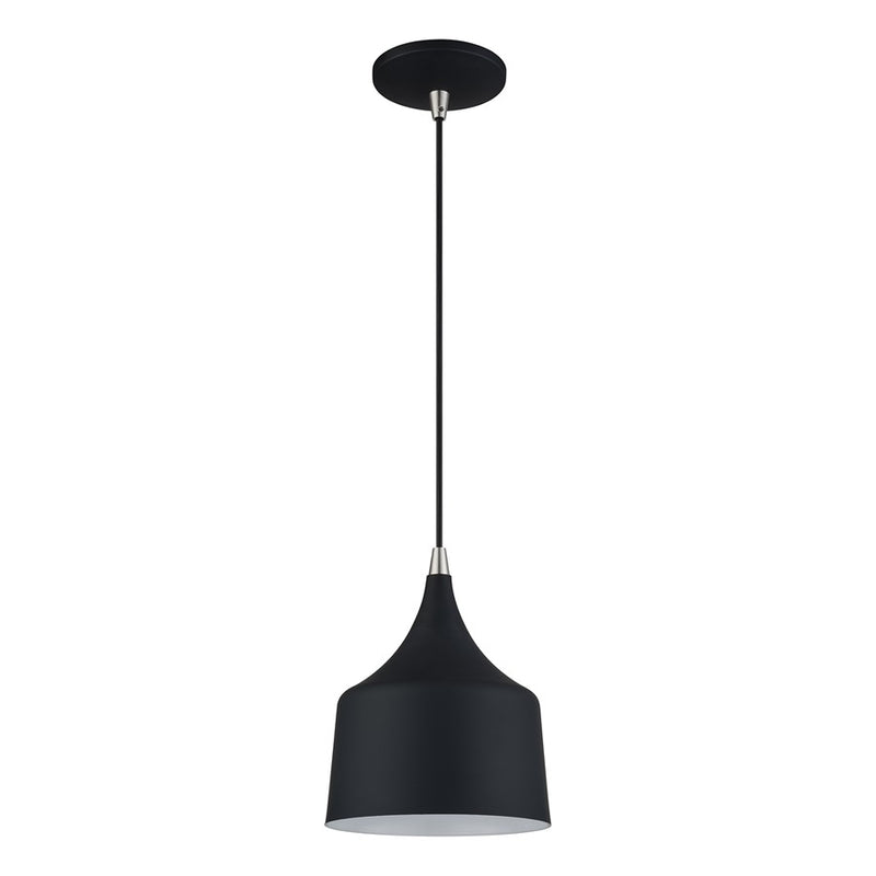Livex Bolita Lt LED Pendant, Black/Nickel/Black Aluminum/White