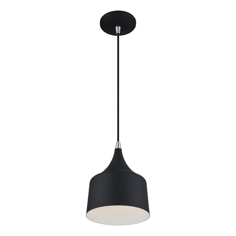 Livex Bolita Lt LED Pendant, Black/Nickel/Black Aluminum/White