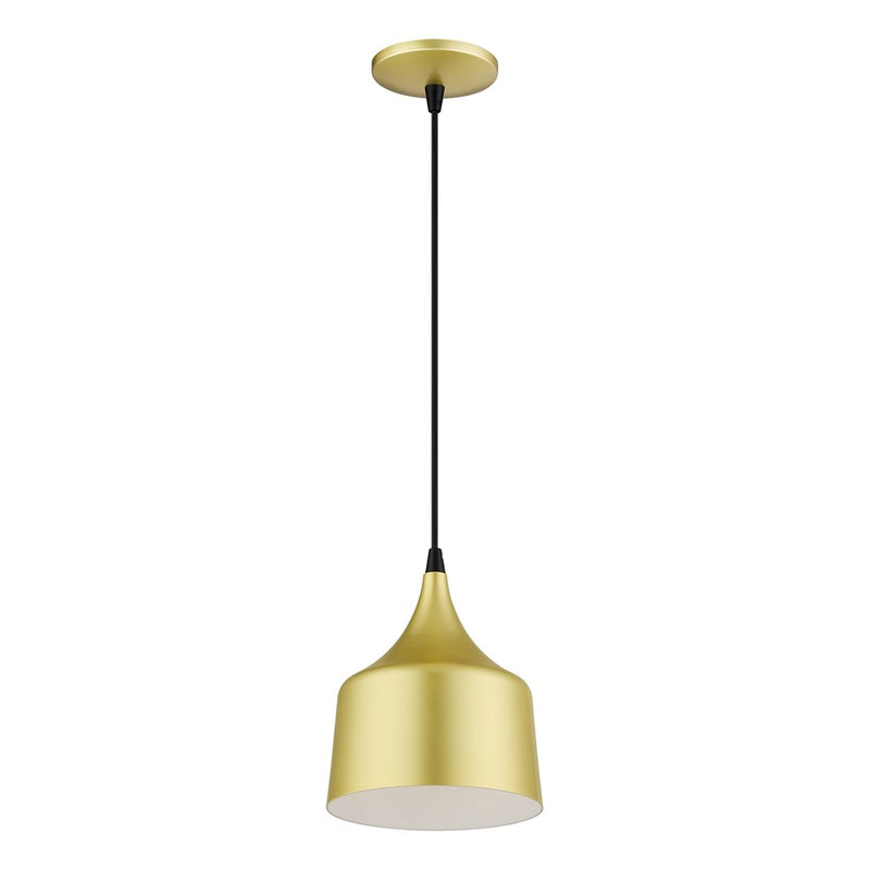 Livex Bolita Lt LED Pendant, Gold/Black/Gold Aluminum/White