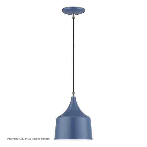 Livex Bolita Lt LED Pendant, Blue/Nickel/Blue Aluminum/White - 51472-84