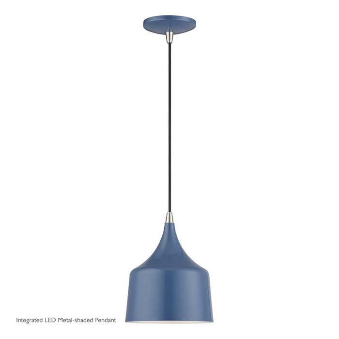 Livex Bolita Lt LED Pendant, Blue/Nickel/Blue Aluminum/White - 51472-84