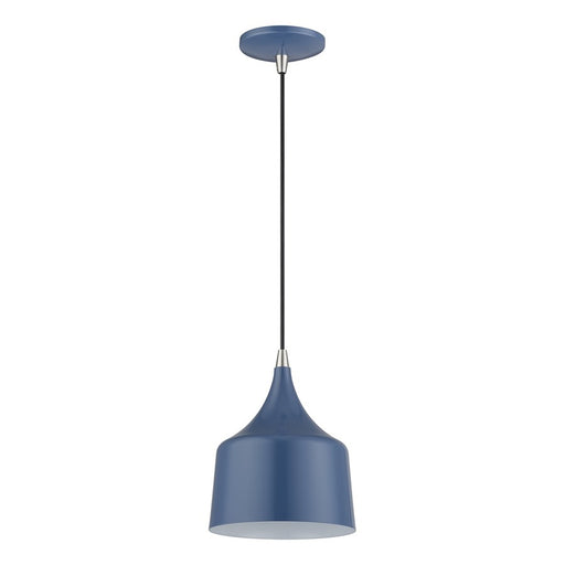 Livex Bolita Lt LED Pendant, Blue/Nickel/Blue Aluminum/White