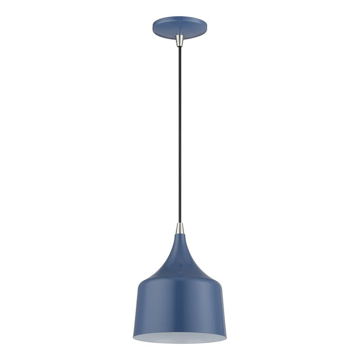 Livex Bolita Lt LED Pendant, Blue/Nickel/Blue Aluminum/White