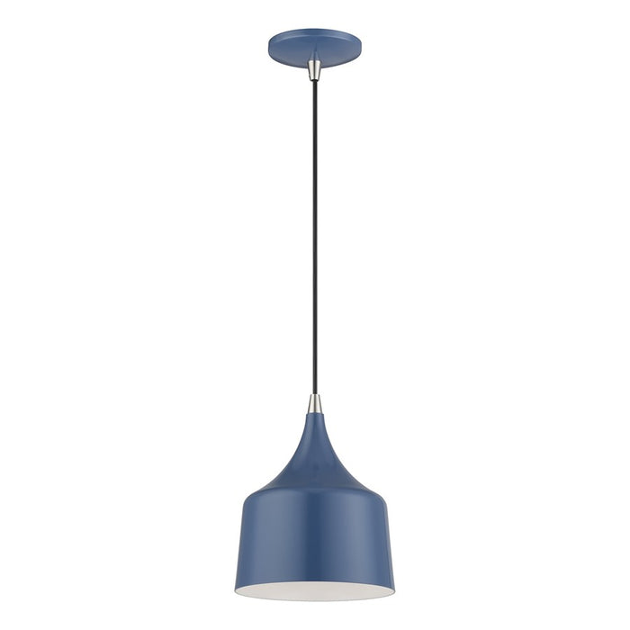 Livex Bolita Lt LED Pendant, Blue/Nickel/Blue Aluminum/White