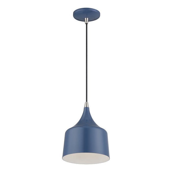 Livex Bolita Lt LED Pendant, Blue/Nickel/Blue Aluminum/White