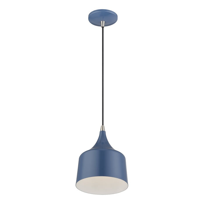 Livex Bolita Lt LED Pendant, Blue/Nickel/Blue Aluminum/White