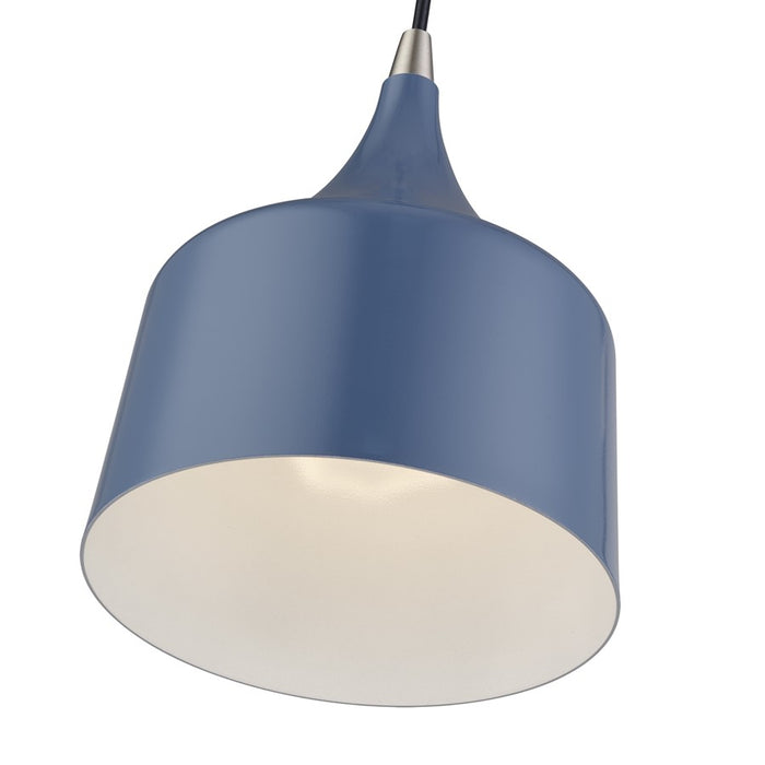 Livex Bolita Lt LED Pendant, Blue/Nickel/Blue Aluminum/White