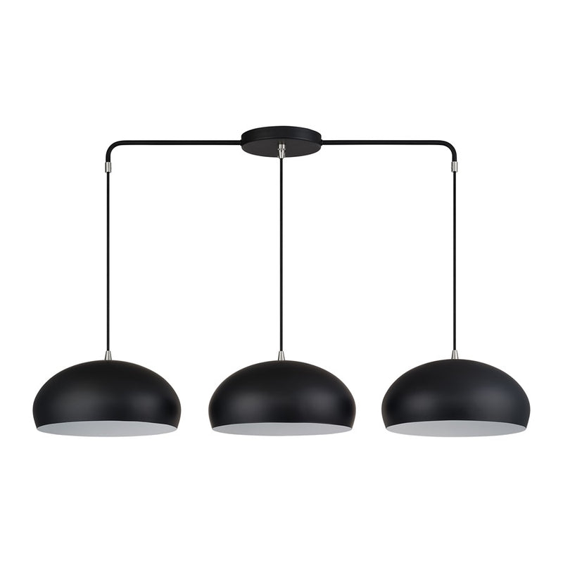 Livex Domma 3Lt Extra Large Chandelier, Black/Nickel/Black/White
