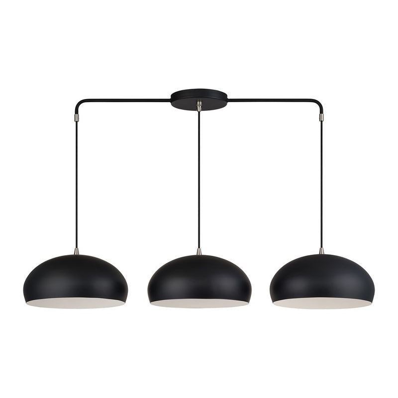 Livex Domma 3Lt Extra Large Chandelier, Black/Nickel/Black/White