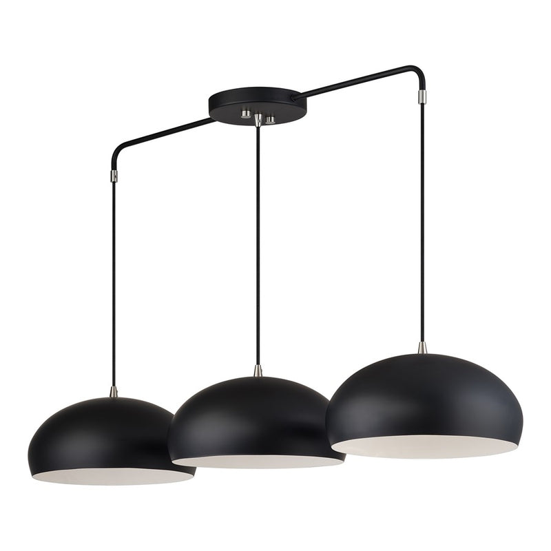 Livex Domma 3Lt Extra Large Chandelier, Black/Nickel/Black/White