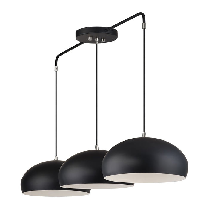 Livex Domma 3Lt Extra Large Chandelier, Black/Nickel/Black/White