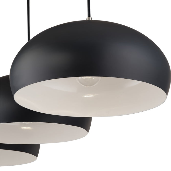 Livex Domma 3Lt Extra Large Chandelier, Black/Nickel/Black/White