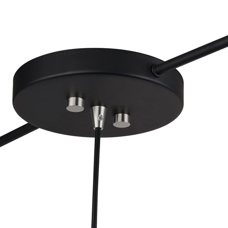 Livex Domma 3Lt Extra Large Chandelier, Black/Nickel/Black/White