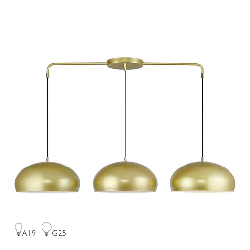 Livex Domma 3Lt 14" Chandelier, Gold/Polished Brass/White - 51512-33