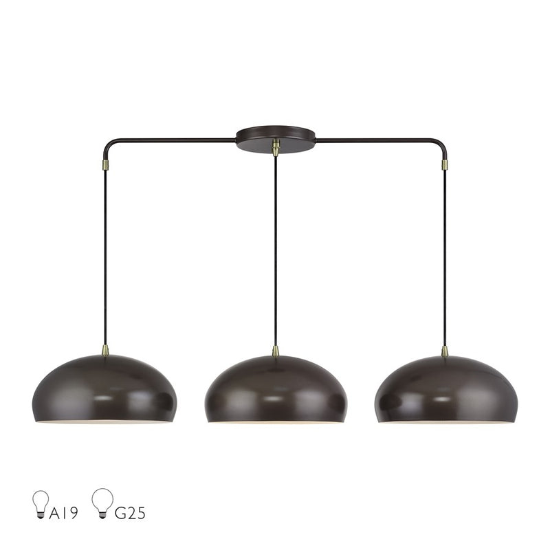 Livex Domma 3Lt Extra Large Chandelier, Bronze/Brass/Bronze/White - 51512-92