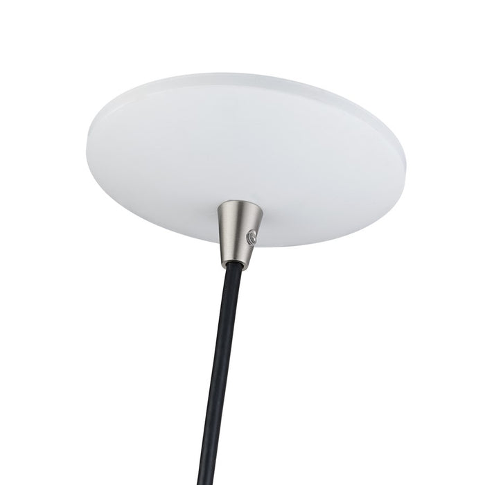 Livex Domma 1Lt Mini Pendant, White/Nickel Accents/White Steel/White