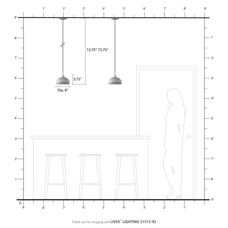 Livex Domma 1Lt Mini Pendant, Bronze/Brass Accents/Bronze/Shiny White