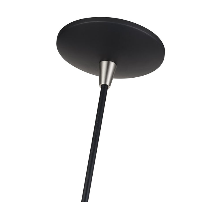 Livex Domma 1Lt 10"Dia Pendant, Black/Nickel/Black/White