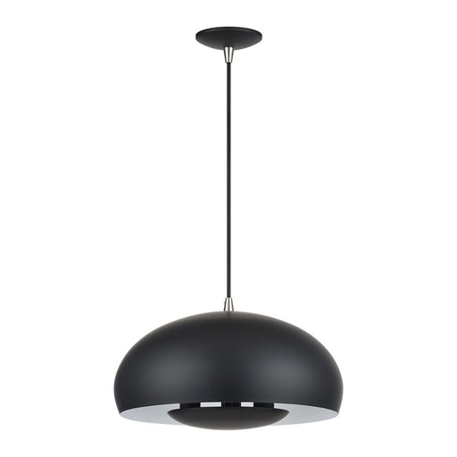 Livex Domma 3Lt Pendant, Black/Nickel Accents/Black/Shiny White