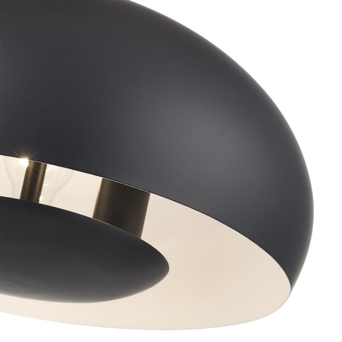 Livex Domma 3Lt Pendant, Black/Nickel Accents/Black/Shiny White