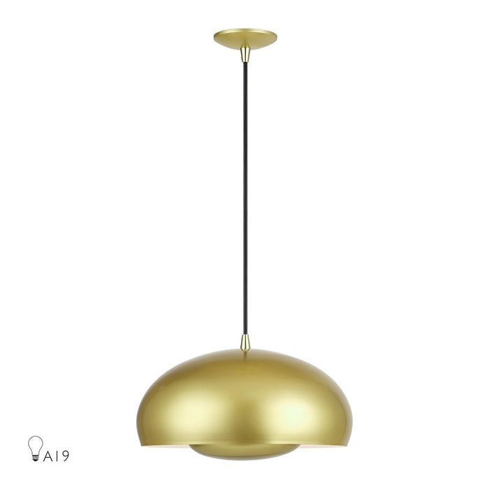 Livex Domma 3Lt Pendant, Gold/Polished Brass/Gold/White - 51516-33