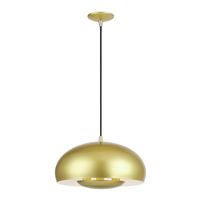 Livex Domma 3Lt Pendant, Gold/Polished Brass/Gold/White