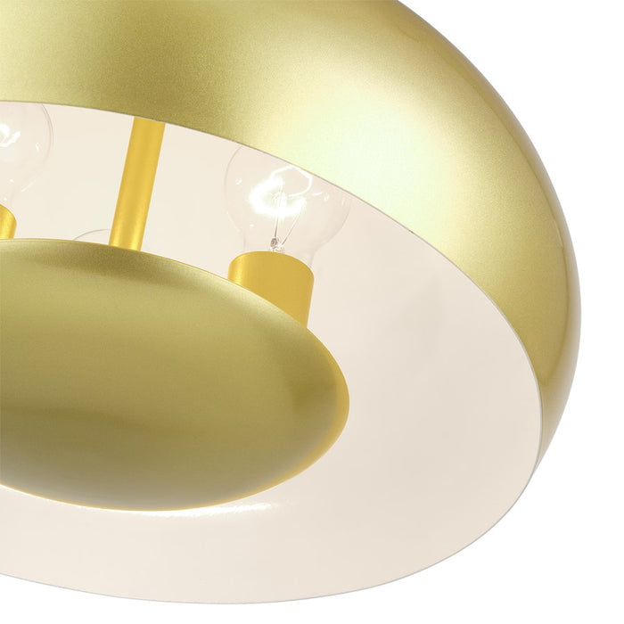 Livex Domma 3Lt Pendant, Gold/Polished Brass/Gold/White