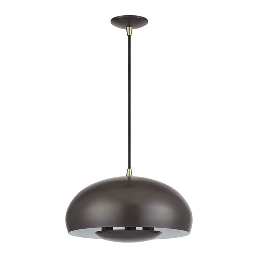 Livex Domma 3Lt Pendant, Bronze/Brass Accents/Bronze/Shiny White