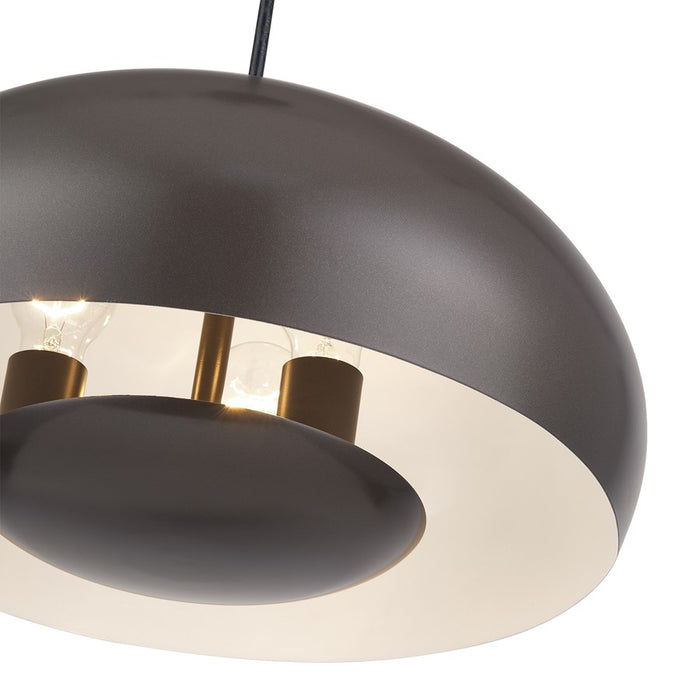 Livex Domma 3Lt Pendant, Bronze/Brass Accents/Bronze/Shiny White