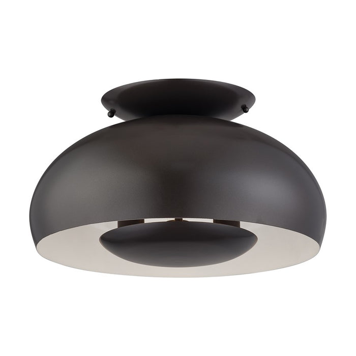 Livex Domma 3Lt Large Semi-Flush, Bronze/Bronze Steel/Shiny White