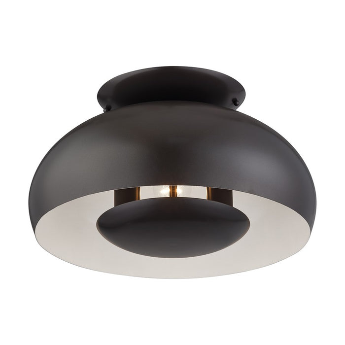Livex Domma 3Lt Large Semi-Flush, Bronze/Bronze Steel/Shiny White