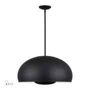 Livex Domma 4Lt Pendant, Black/Black Steel/Shiny White - 51518-04